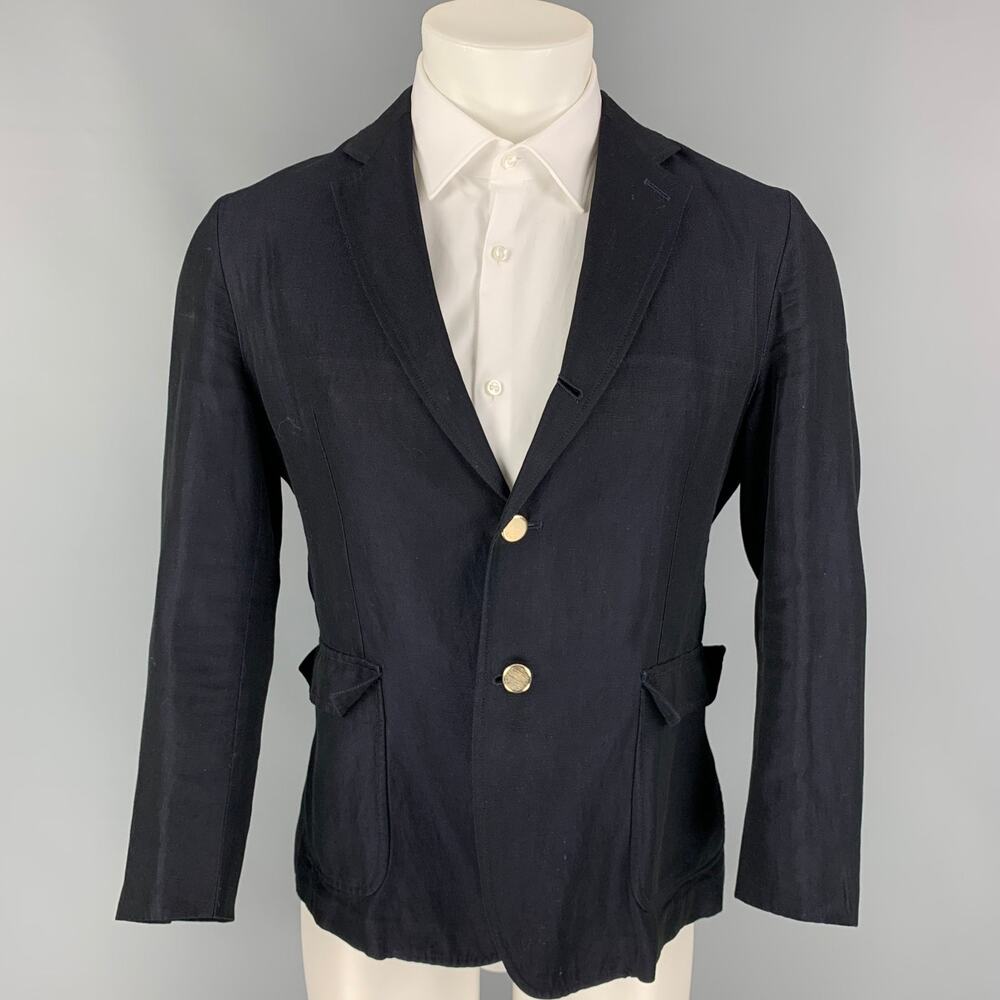 BAND OF OUTSIDERS Size 40 Navy Cotton / Linen Sport Coat